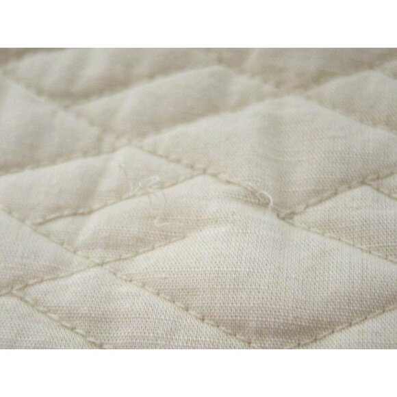 Frontgate Standard Pillow Shams Set 2 Quilted Cream Linen Cotton 20x26 Luxury - Picture 4 of 7